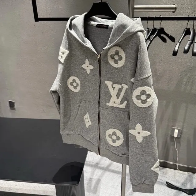 Louis Vuitton Zip-Up Hoodie Monogram Intarsia