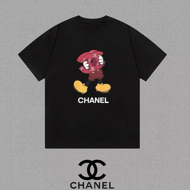 Chanel × Disney Graphic T-Shirt Mickey Mouse CC Logo Print