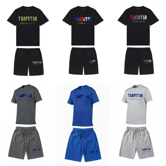 Trapstar Logo Tee and Shorts Set Multi-Color Logo