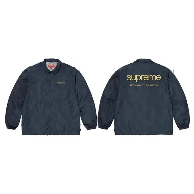 Supreme Coach Jacket Navy with Gold Logo