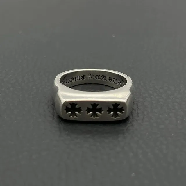 Chrome Hearts Three Cross Ring Sterling Silver