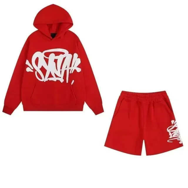 Syna World Hoodie and Shorts Set Graffiti Logo