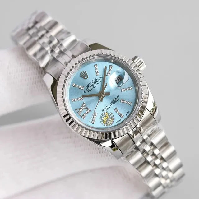 Rolex Oyster Perpetual Datejust Ice Blue Dial with Diamond Hour Markers