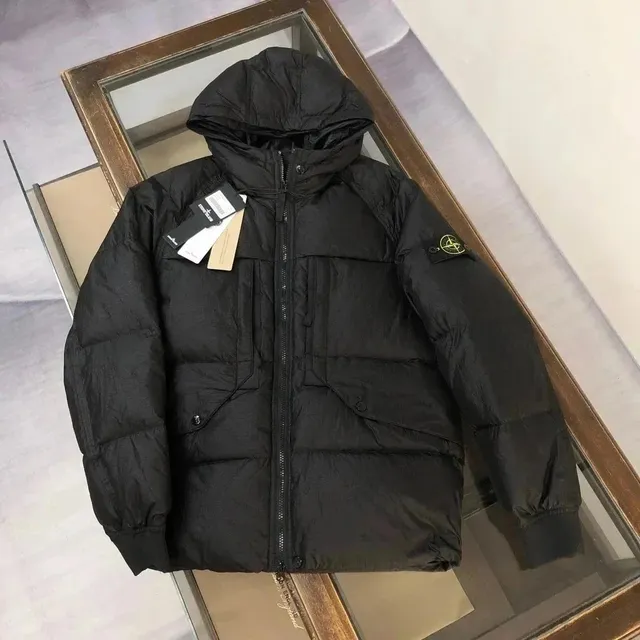 Stone Island Hooded Puffer Jacket Black