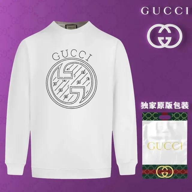 Gucci Crewneck Sweatshirt Crystal-Embellished GG Logo