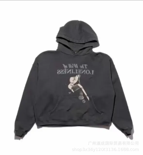 Hooded Sweatshirt Loneliness Graphic