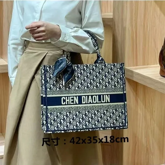 Dior Book Tote Oblique Print with Custom Name