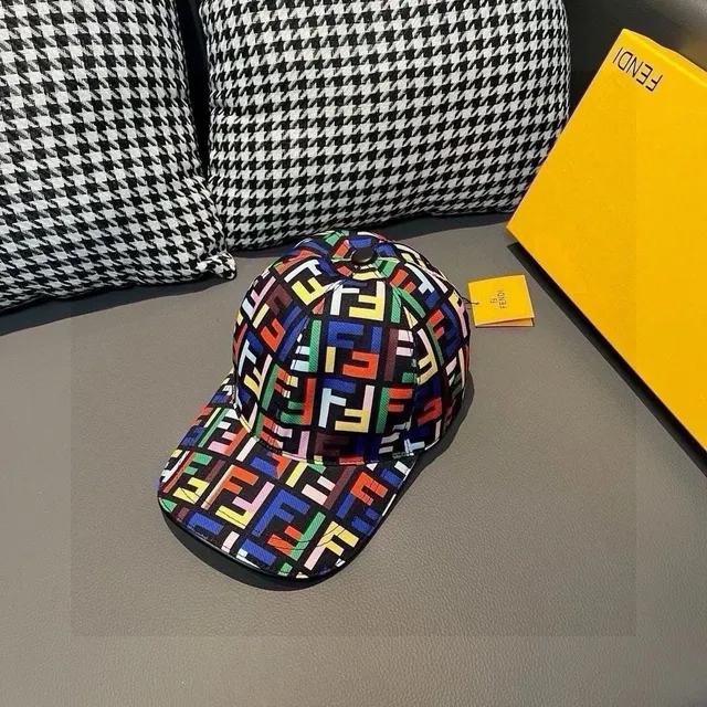 Fendi Baseball Cap Multicolor FF Logo Print