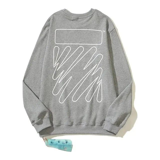 Off-White Crewneck Sweatshirt Diagonal Lines Print
