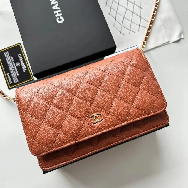 Chanel Classic Flap Wallet on Chain Caramel Caviar