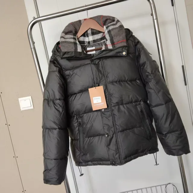 Burberry Puffer Jacket Checkered Collar