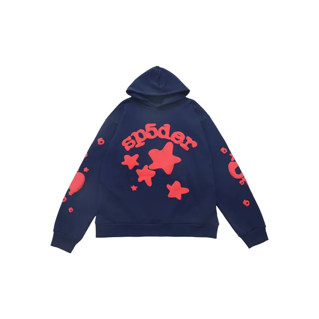 Sp5der Hoodie Stars and Logo Appliqué