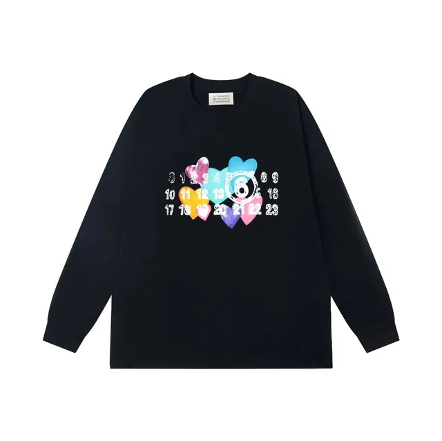 Maison Margiela Long-Sleeve Tee Heart and Number Print