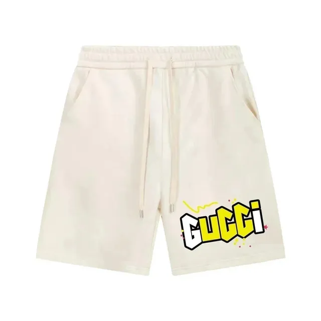 Gucci Logo Shorts Yellow Graphic Print White