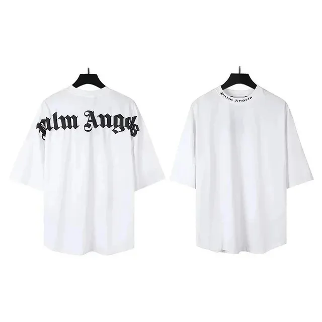 Palm Angels Oversized T-Shirt Gothic Logo Print