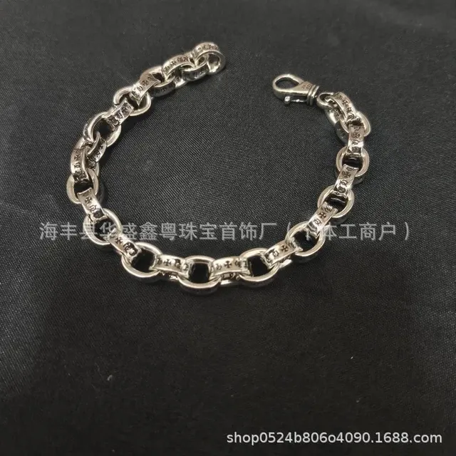 Chrome Hearts Chain Bracelet Engraved Link