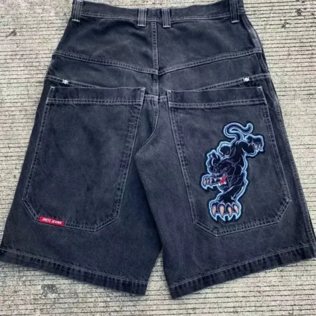 JNCO Denim Shorts Tiger Embroidery