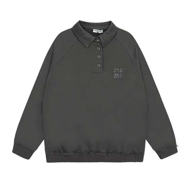 Miu Miu Polo Sweatshirt Distressed Hem