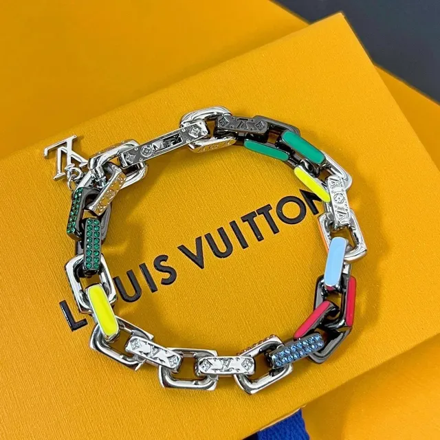 Louis Vuitton Chain Bracelet Multicolor Enamel and Crystal