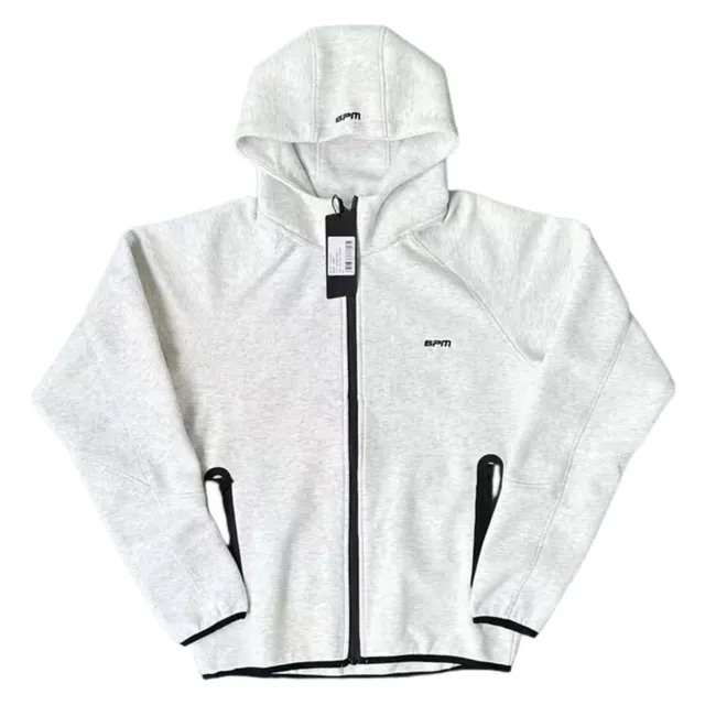 Broken Planet Zip-Up Hoodie Heather Grey with Black Trim