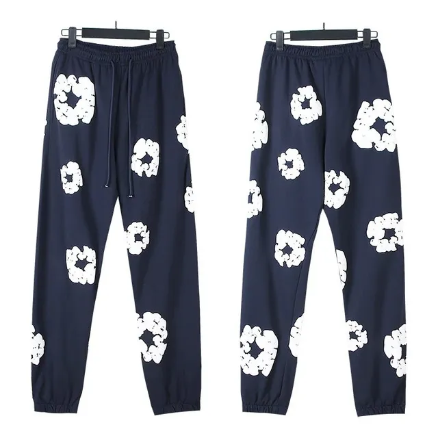 Printed Joggers Floral Appliqué