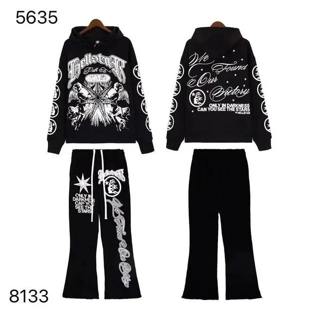 Hellstar Hoodie and Joggers Set Printed Graphic