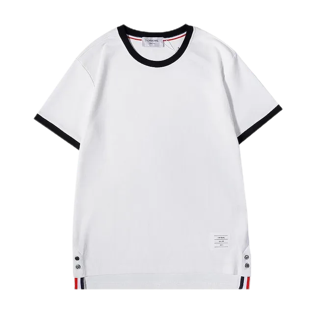 Thom Browne Ringer T-Shirt Tri-Stripe Cuff