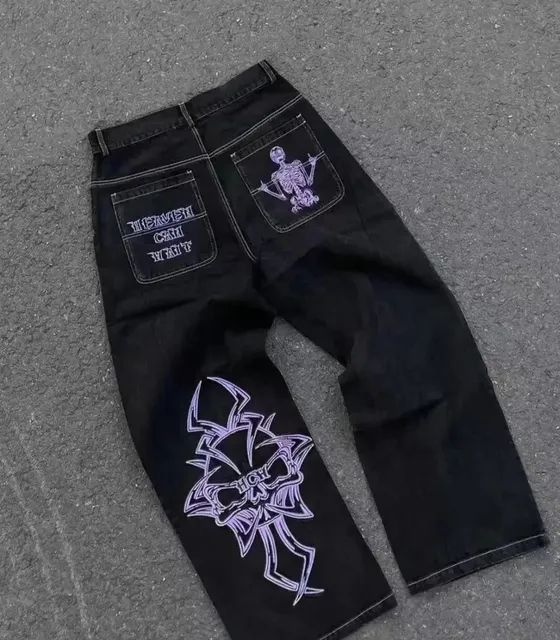 Hellstar Straight Fit Jeans Skeleton Print