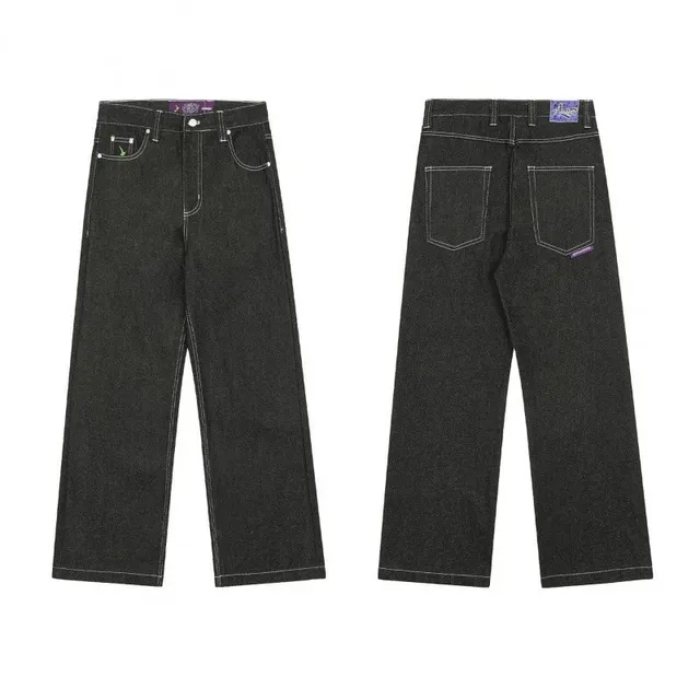 Denim Tears Wide Leg Jeans Purple Stitch