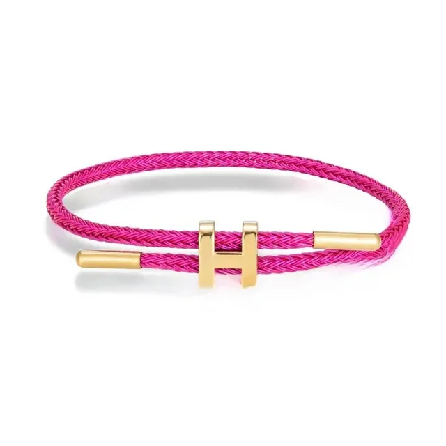 Hermès H Bracelet Pink Braided Cord