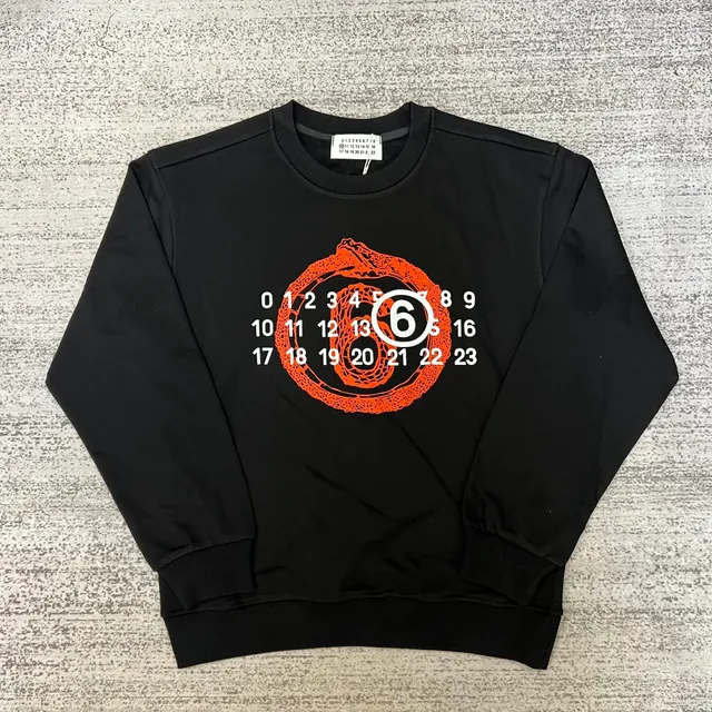 Maison Margiela Crewneck Sweatshirt Numbers and Snake Print