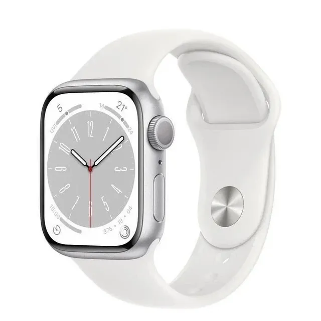 Apple Watch Silver Case with White Sport Band
