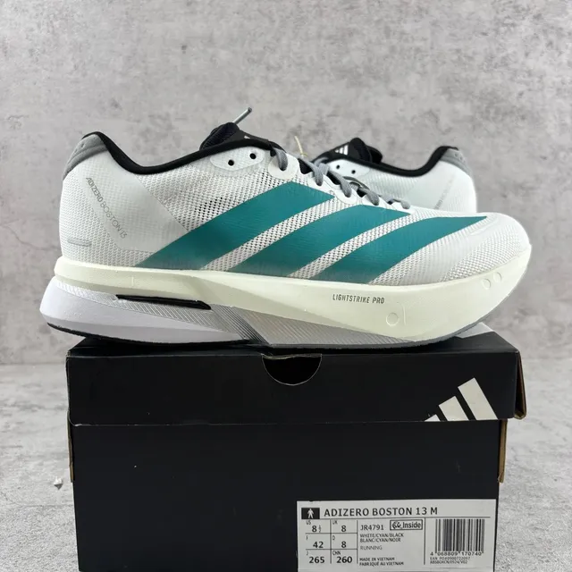 Adidas Adizero Boston 13 White/Cyan/Black