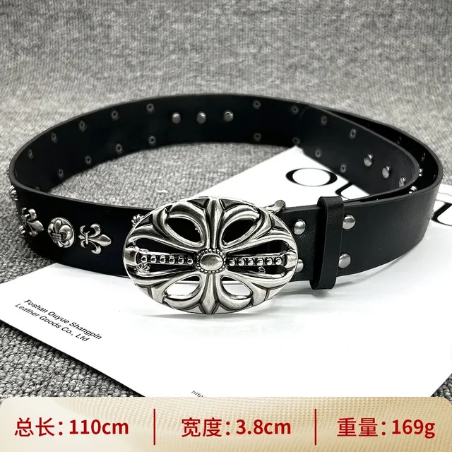 【镂空双排钉108cm】十字架腰带