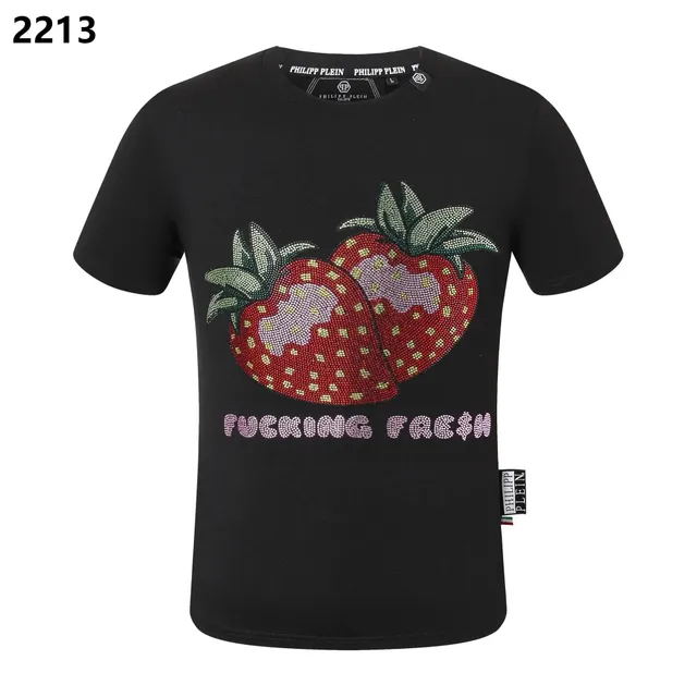 Philipp Plein Strawberry Graphic Tee Crystal-Embellished