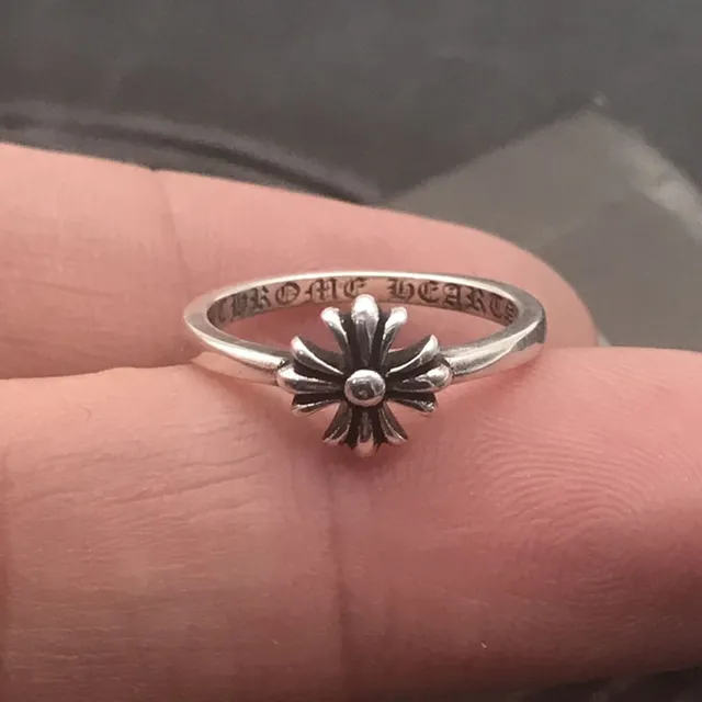 Chrome Hearts Cross Ring Flower Motif