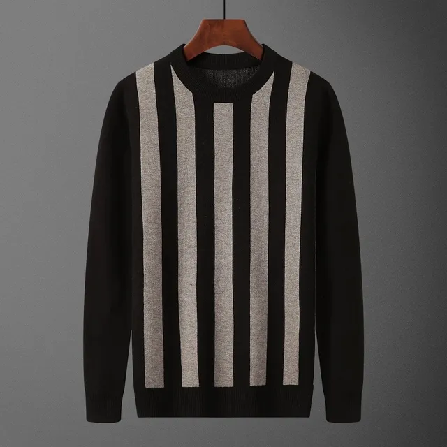 Striped Knit Sweater Vertical Stripe