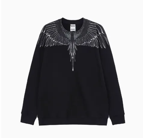 Marcelo Burlon Wings Sweatshirt Black with White Wings Print