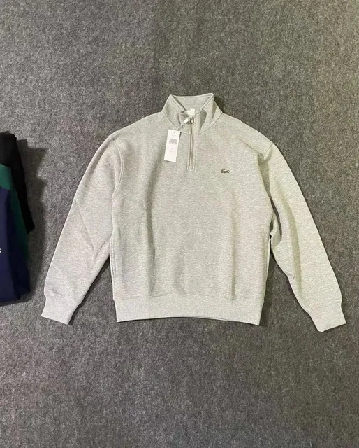 Lacoste Quarter-Zip Sweatshirt Heather Grey
