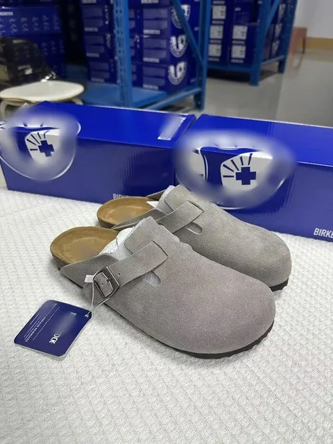 Birkenstock Boston Clog Suede Grey