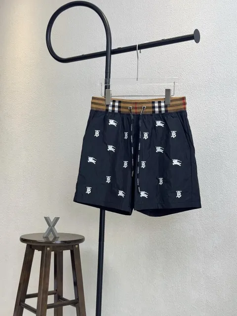 Burberry Logo-Print Shorts Equestrian Knight & Monogram