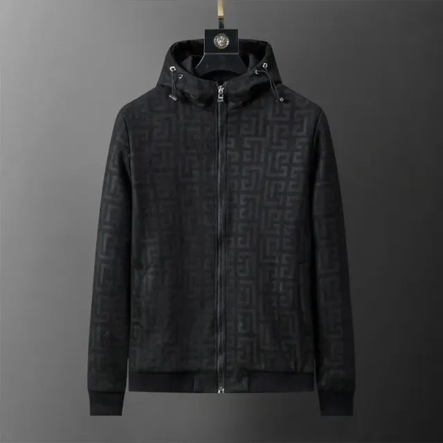 Versace Hooded Zip-Up Jacket Greca Pattern