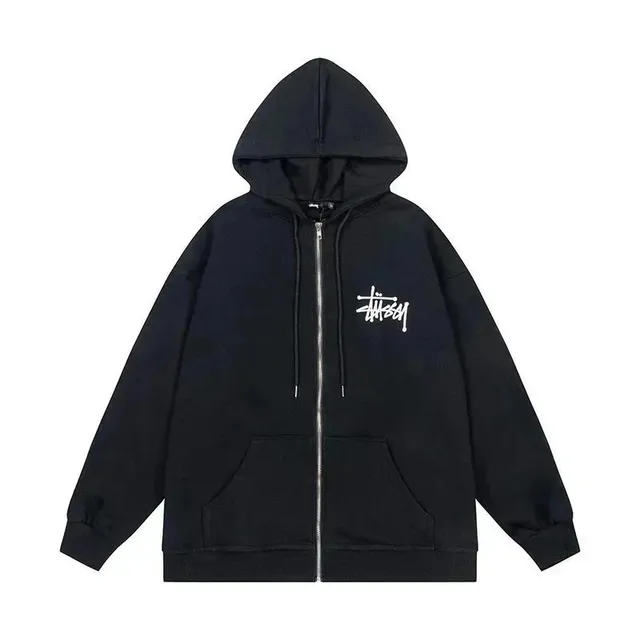 Stüssy Zip-Up Hoodie Logo Print