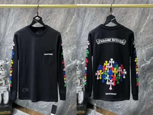 Chrome Hearts Long Sleeve Tee Multicolor Cross Print