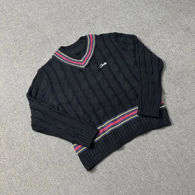 Fred Perry Cable Knit Sweater Tennis Trim