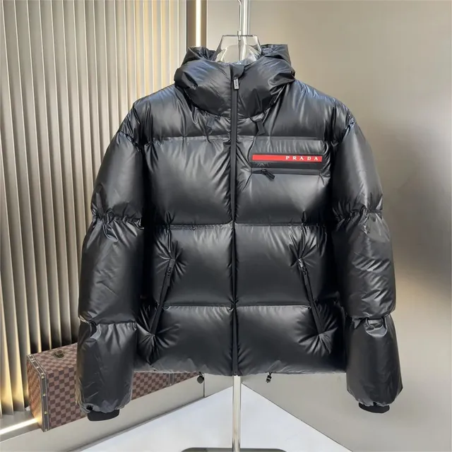 Prada Puffer Jacket Logo Tape