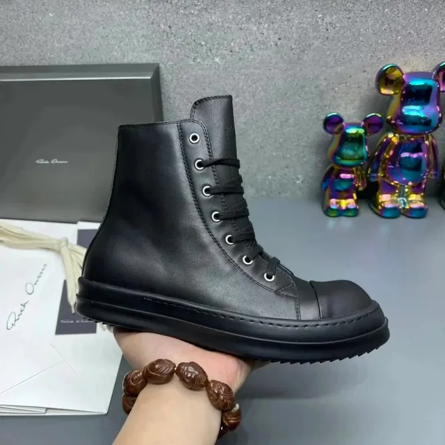 Rick Owens Drkshdw Ramones Boot Black Leather
