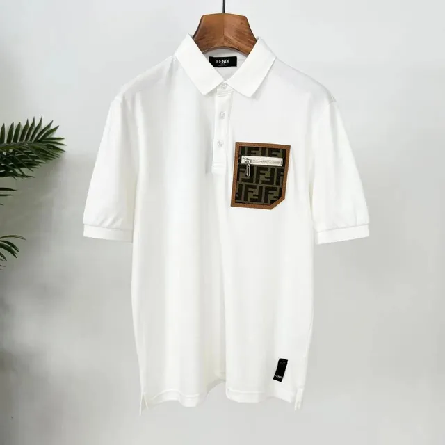 Fendi Polo Shirt FF Logo Patch Pocket