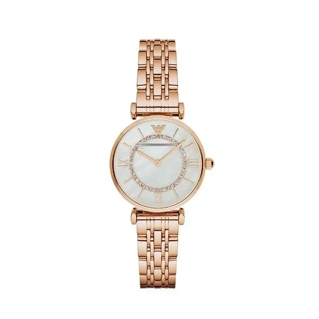 Emporio Armani Classic Watch Mother-of-Pearl Dial with Crystal Bezel