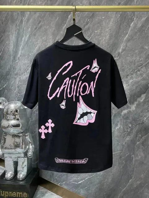 Chrome Hearts Caution Tee Pink Graphic